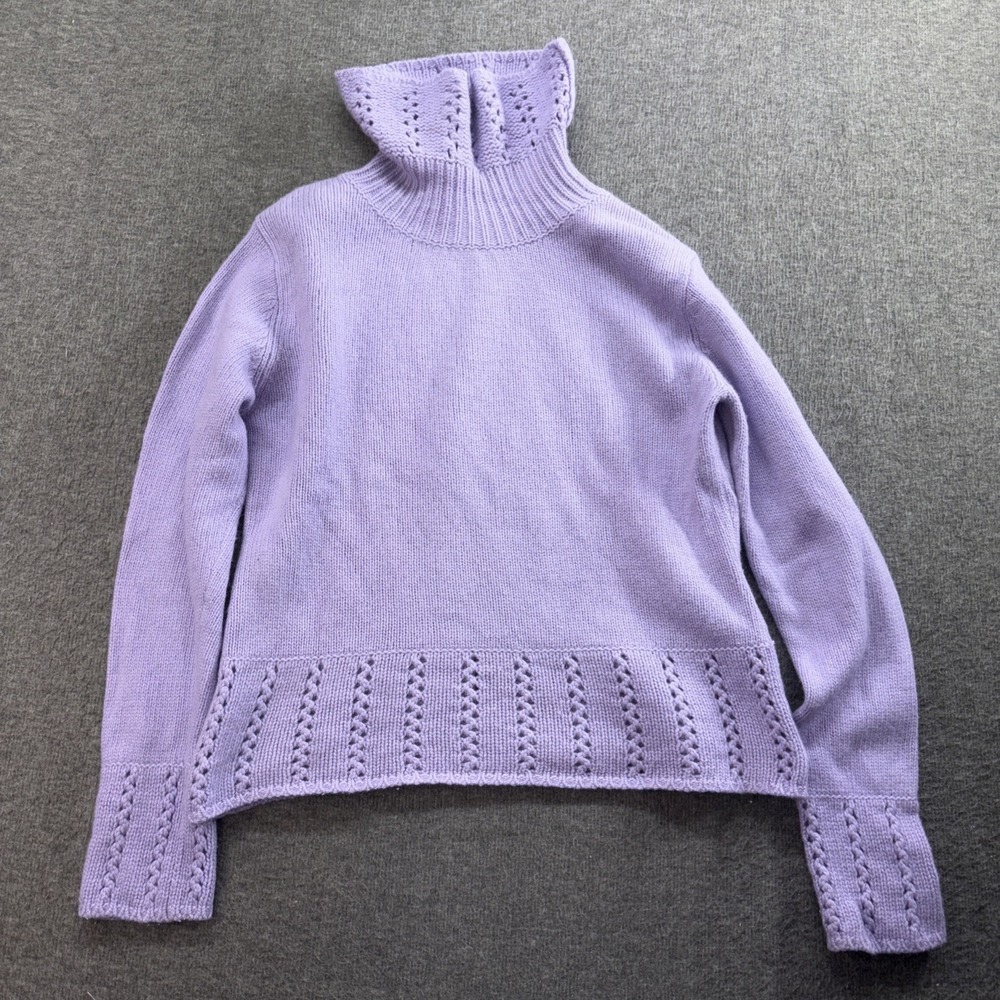 Talbots Italian yarn cashmere Rabbit Wool turtleneck sweater Petite Small‎ Lilac